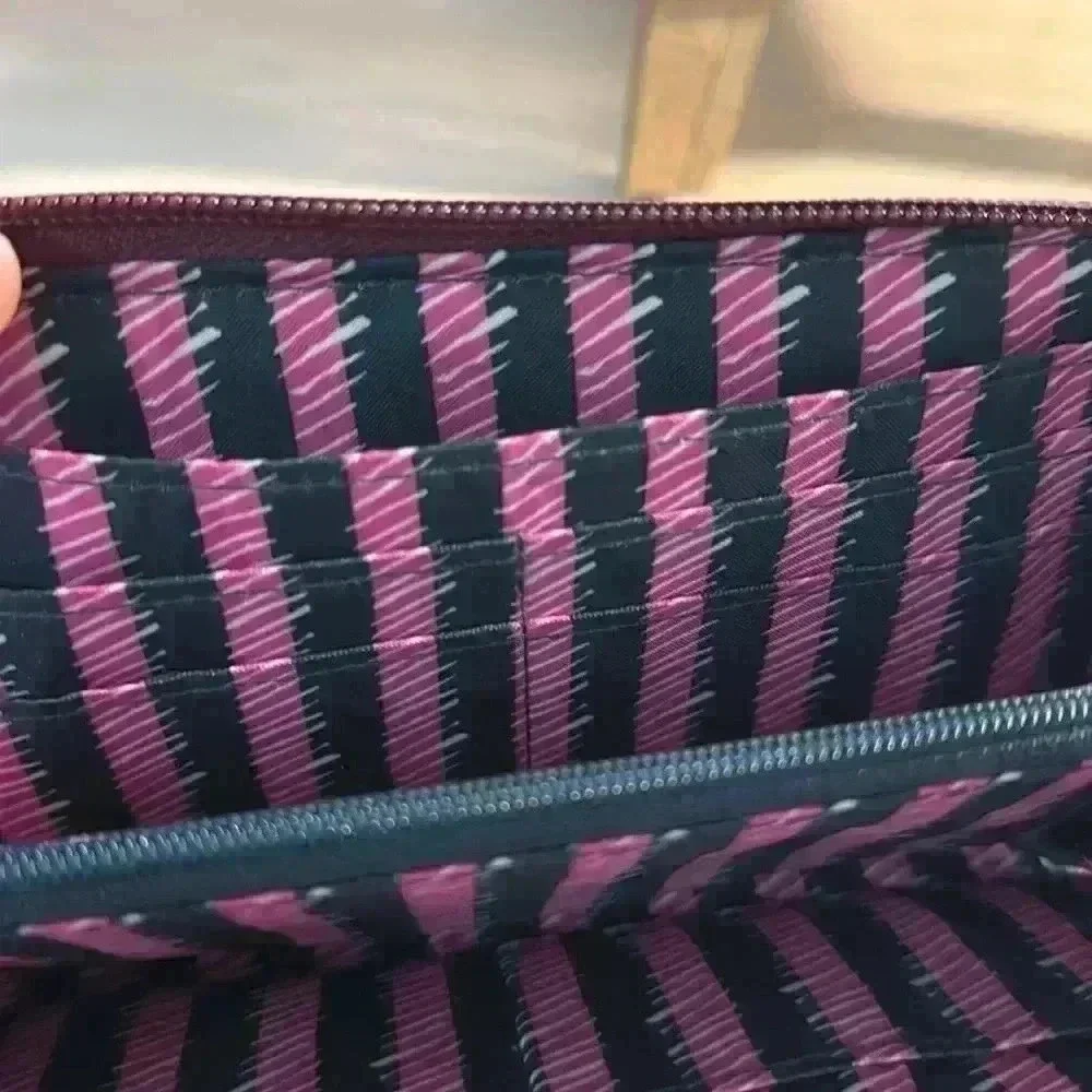 Vera Bradley Burgundy Nylon 3 Pocket Wallet